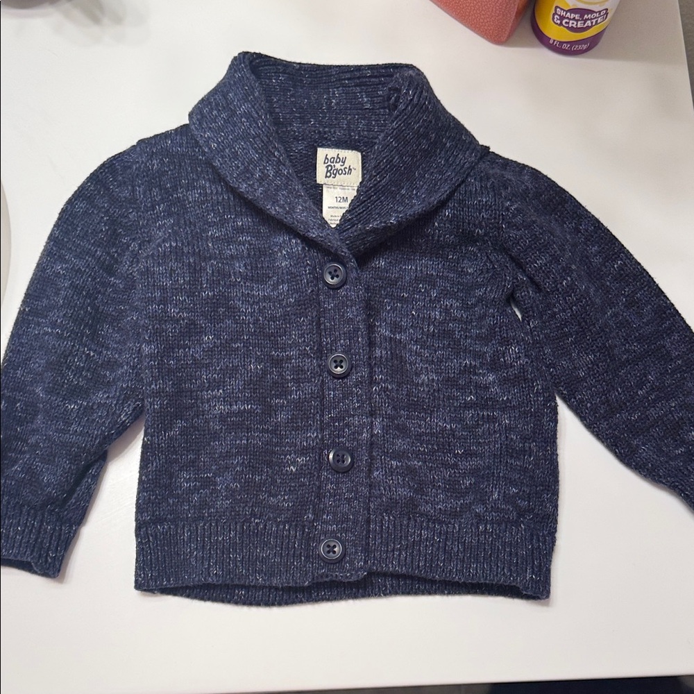 Baby Boden Charcoal Knit Cardigan